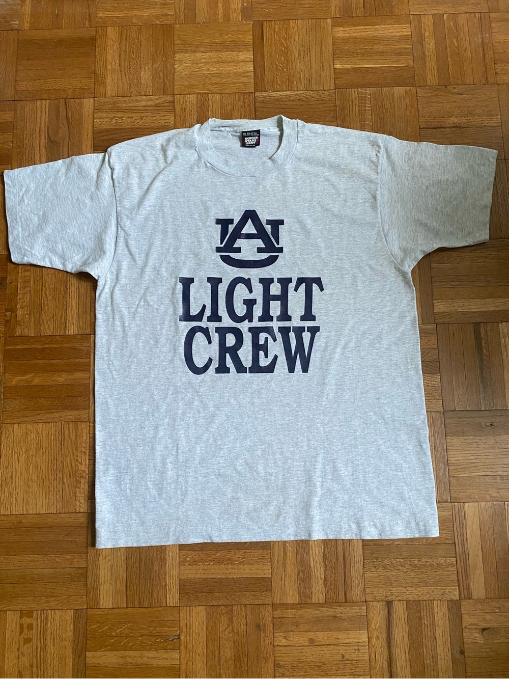 Vintage Rare Single Stitch Auburn Light Crew Marled Gray XL
